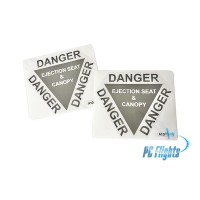 A-10C "Thunderbolt" Ejection Seat and Canopy Placard - Home Cockpit Shell Decals - 2 pcs