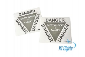 A-10C "Thunderbolt" Ejection Seat and Canopy Placard - Home Cockpit Shell Decals - 2 pcs