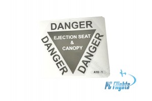 A-10C "Thunderbolt" Ejection Seat and Canopy Placard - Home Cockpit Shell Decals - 2 pcs