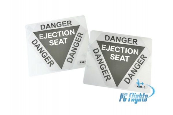 A-10C "Thunderbolt" Ejection Seat  Placard - Home Cockpit Shell Marking - 2 pcs