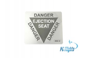 A-10C "Thunderbolt" Ejection Seat  Placard - Home Cockpit Shell Marking - 2 pcs