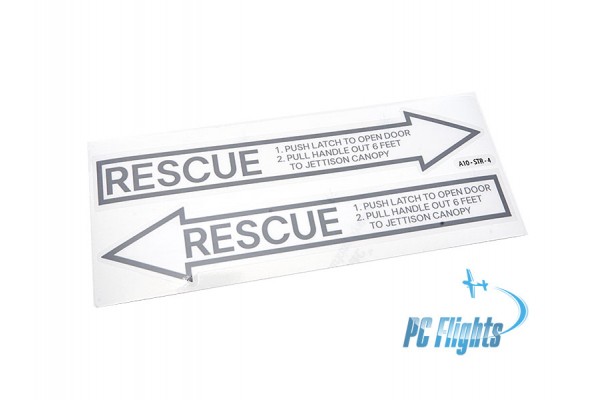 A-10C "Thunderbolt" Rescue Push To Open Door Placard - Home Cockpit Shell Marking - 2 pcs A-10C "Thunderbolt" Rescue Push To Open Door Placard - Home Cockpit Shell Marking - 2 pcs