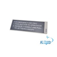 F-14 "Tomcat" Emergency Use Only Placard - Home Cockpit Shell Decal