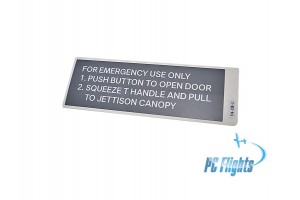F-14 "Tomcat" Emergency Use Only Placard - Home Cockpit Shell Decal