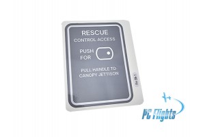 F14 "Tomcat" Rescue Control Access Placard - Home Cockpit Shell Decal