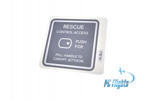 F14 "Tomcat" Rescue Control Access Placard - Home Cockpit Shell Decal