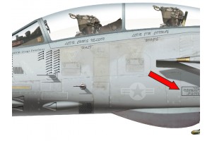 F 14 "Tomcat" Pyrotechnic Emergency Escape System Placard - Home Cockpit Shell Decal