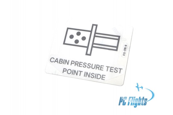 F-15C/E "Eagle" Cabin Pressure Test Point Placard - Home Cockpit Shell Decal F-15C/E "Eagle" Cabin Pressure Test Point Placard - Home Cockpit Shell Decal