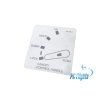 F 15C/E "Eagle" Canopy Control Handle Placard - Home Cockpit Shell Decal