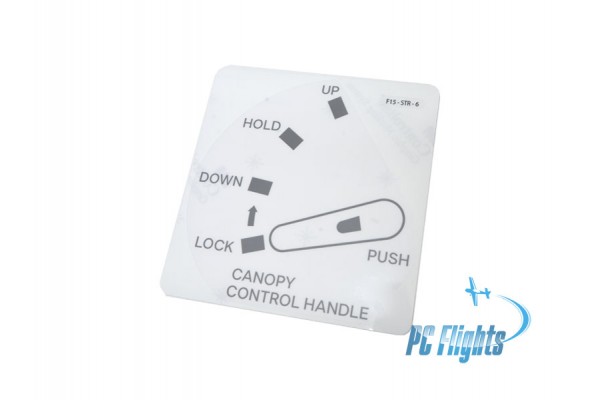 F 15C/E "Eagle" Canopy Control Handle Placard - Home Cockpit Shell Decal F 15C/E "Eagle" Canopy Control Handle Placard - Home Cockpit Shell Decal