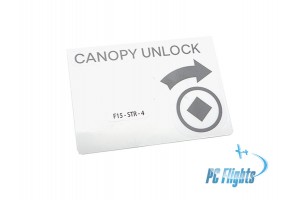 F-15C/E "Eagle" Canopy Unlock Placard - Home Cockpit Shell Decal