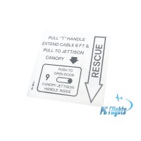 F15C/E "Eagle" Rescue Jettison Canopy Handle Placard - Home Cockpit Shell Decal