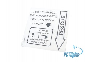 F15C/E "Eagle" Rescue Jettison Canopy Handle Placard - Home Cockpit Shell Decal