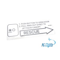 F-16C "Viper" Rescue Push To Open Door Placard - Home Cockpit Shell Marking - Left Side