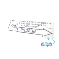 F-16C "Viper" Rescue Push To Open Door Placard - Home Cockpit Shell Marking - Right Side