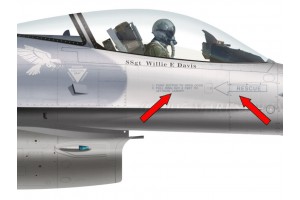 F-16C "Viper" Rescue Push To Open Door Placard - Home Cockpit Shell Marking - Right Side F-16C "Viper" Rescue Push To Open Door Placard - Home Cockpit Shell Marking - Right Side