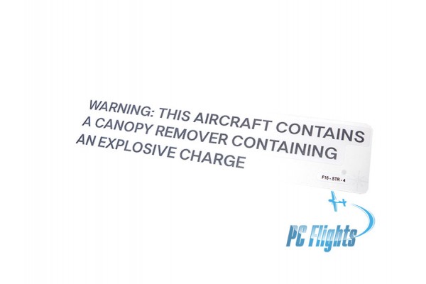 F-16C "Viper" Warning Canopy Remover Placard - Home Cockpit Shell Marking F-16C "Viper" Warning Canopy Remover Placard - Home Cockpit Shell Marking