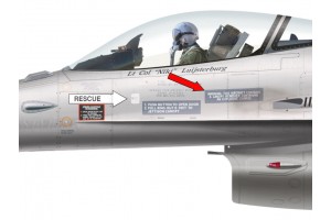 F-16C "Viper" Warning Canopy Remover Placard - Home Cockpit Shell Marking F-16C "Viper" Warning Canopy Remover Placard - Home Cockpit Shell Marking