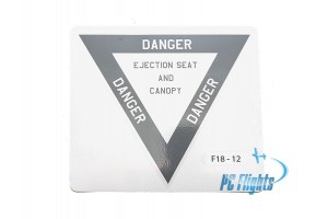 F/A-18C "Hornet" Ejection Seat and Canopy Marking - Home Cockpit Shell Stickers - 2 pcs
