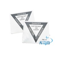 F/A-18C "Hornet" Ejection Seat and Canopy Placard - Home Cockpit Shell Decals - 2 pcs