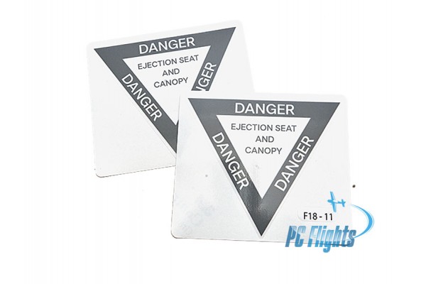 F/A-18C "Hornet" Ejection Seat and Canopy Placard - Home Cockpit Shell Decals - 2 pcs