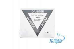 F/A-18C "Hornet" Ejection Seat and Canopy Placard - Home Cockpit Shell Decals - 2 pcs
