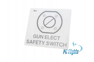 F-18C "Hornet" Gun Elect Safety Switch Placard - Home Cockpit Shell Decal
