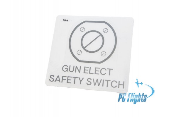 F-18C "Hornet" Gun Elect Safety Switch Placard - Home Cockpit Shell Decal
