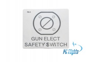 F-18C "Hornet" Gun Elect Safety Switch Placard - Home Cockpit Shell Decal
