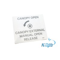 F 18C "Hornet" Canopy Manual Open Release Placard - Home Cockpit Shell Decal
