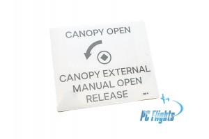 F 18C "Hornet" Canopy Manual Open Release Placard - Home Cockpit Shell Decal