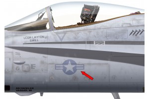 F/A-18C "Hornet" USA Military Aircraft National Insignia Body Roundel Decal - 2 pcs