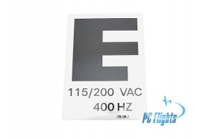 F-18C "Hornet" Voltage Placard - Home Cockpit Shell Decal