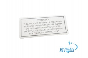 F-18C "Hornet" Warning Emergency Escape System Placard - Home Cockpit Shell Decal