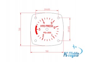 F-18C "Hornet" Hydraulic Pressure Gauge - Home Cockpit Part F-18C "Hornet" Hydraulic Pressure Gauge - Home Cockpit Part