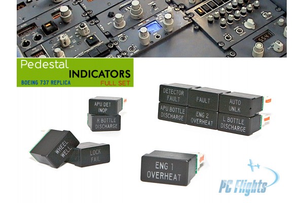 Boeing 737 Pedestal Indicators Set Assembled (Korry 318 Replica)