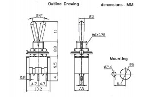 Small Toggle Switch - ON-ON  (ON-OFF)
