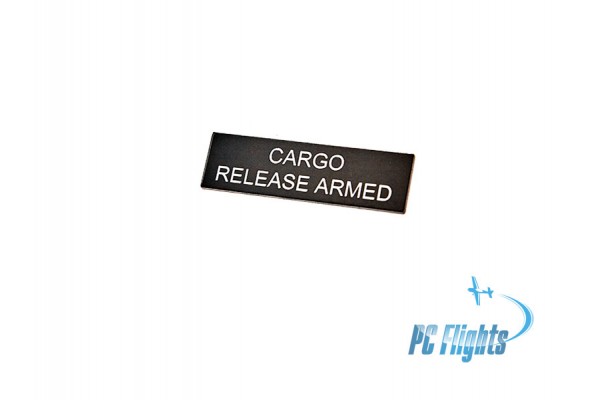 UH-1H "Huey" - CARGO RELEASE ARMED Nameplate Home Cockpit Sticker