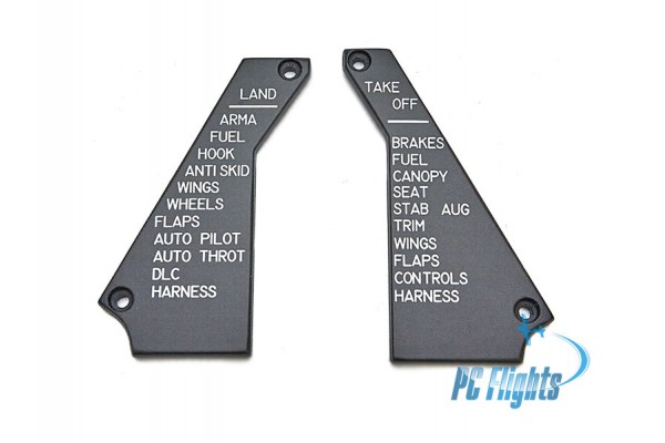 F-14 "Tomcat" Checklist Placard Panels - Home Cockpit Module