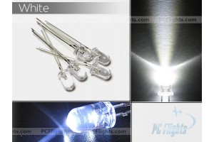 LED White 3mm Water Clear - Set of 5pcs