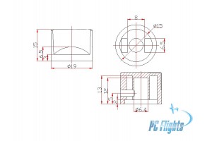 A-10A/C "Thunderbolt" Flight Simulator Knob Type 13 Grey