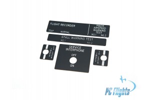 Boeing 737 AFT Overhead Nameplate Labels Set