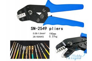 Crimping pliers for non-insulated tabs 18-28AWG