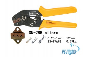 Crimping pliers for non-insulated tabs 17-23AWG