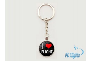 "I Love Flight" Keychain