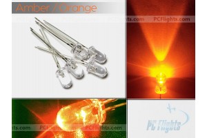 LED Orange / Amber 5mm Water Clear - Set of 5pcs