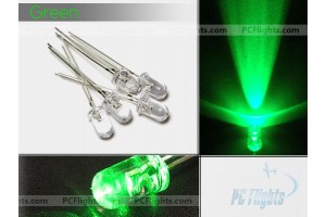 LED Green 5mm Water Clear - Set of 5pcs