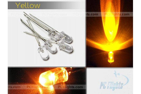 LED Yellow 5mm Water Clear - Set of 5pcs