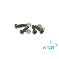 M3x12 mm Black Oxide Oil Pan Head Screws w/Nuts - 4 pcs