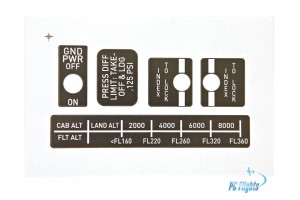 Boeing 737 FWD Overhead Nameplate Labels Set